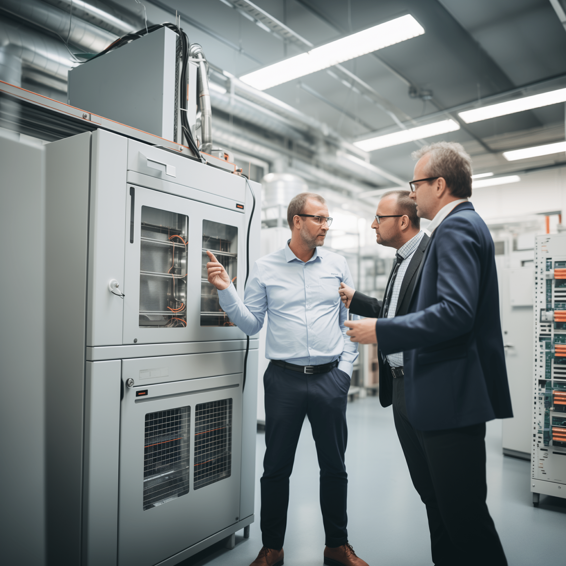 Abstimmung zur Anschaffung von Wärmeschränken zwischen Laborführungskräften eines modernen und mittels digitalem LIMS effizient geführten Prüflabors.
