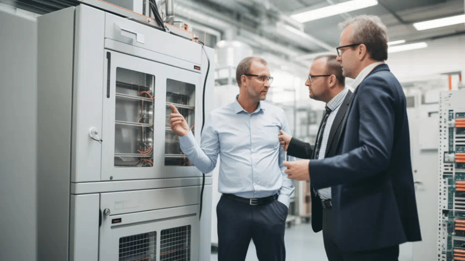 Abstimmung zur Anschaffung von Wärmeschränken zwischen Laborführungskräften eines modernen und mittels digitalem LIMS effizient geführten Prüflabors.